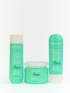 Розгладжуючий набір догляду для волосся Luxliss Nano Gel Hydra - Smooth шампунь, кондиціонер та маска