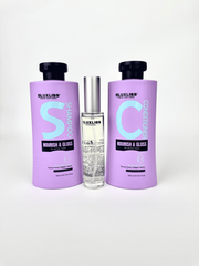 Набір догляду для живлення та блиску Luxliss Nourish&Gloss шампунь та кондиціонер, спрей-блиск з кератином