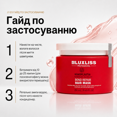 Маска для восстановления волос Luxliss Nanoplastia Bond Repair Mask, 250 мл