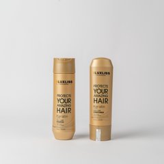 Кератиновий догляд для всіх типів волосся Luxliss Keratin Care, шампунь 250 мл + кондиціонер 200 мл