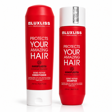 Набір догляду для відновлення Luxliss Nanoplastia Bond Repair шампунь та кондиціонер