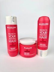 Набір догляду для відновлення Luxliss Nanoplastia Bond Repair шампунь, кондиціонер та маска
