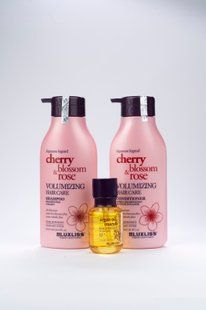 Серія догляду для об'єму волосся Luxliss Volumuzing Hair Care шампунь 500 мл + кондиціонер 500 мл + сироватка з марулою 55 мл